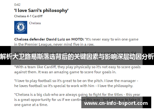 解析大卫路易斯落选背后的关键因素与影响深层动因分析